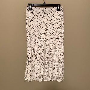 Rachel Zoe polka dot black and white midi skirt